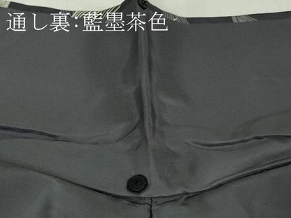平和屋本店●極上　石川県指定無形文化財 夏牛首紬 紗紬袷 白山工房　手織り　舞葉文　まるやま扱い　証紙付き　逸品　未使用　DZAB6053kh6