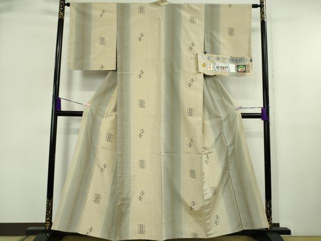 平和屋着物▽極上　本場琉球絣　紬　単衣　野原俊雄作　手おり　証紙付き　逸品　未使用　DZAB6065kh6