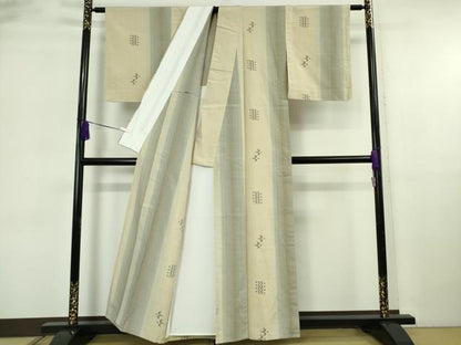 平和屋着物▽極上　本場琉球絣　紬　単衣　野原俊雄作　手おり　証紙付き　逸品　未使用　DZAB6065kh6