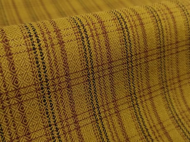 平和屋本店●極上　本場黄八丈　まるまなこ　紬　格子　逸品　DZAB6066kh6