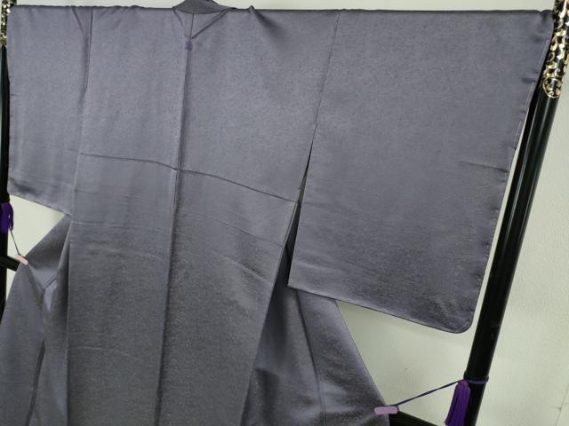 平和屋着物●極上　久保田一竹　幻の辻が花　色無地　草花地紋　紫苑色　金通し地　ロング丈　逸品　未使用　DZAB6073kh6