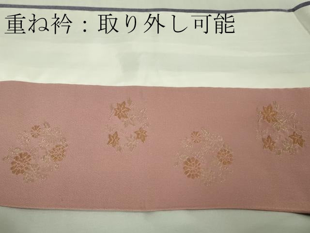 平和屋着物●極上　久保田一竹　幻の辻が花　色無地　草花地紋　紫苑色　金通し地　ロング丈　逸品　未使用　DZAB6073kh6