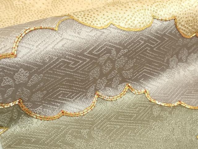 平和屋本店●極上　皇室献上作家　藤井寛　訪問着　駒刺繍　雲重ね　灰桜色地　金彩　逸品　DZAB6075kh6
