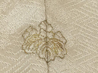 平和屋本店●極上　皇室献上作家　藤井寛　訪問着　駒刺繍　雲重ね　灰桜色地　金彩　逸品　DZAB6075kh6