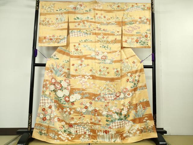 平和屋本店●極上　訪問着　刺繍　籬吉祥花文　金彩　逸品　DZAB6076kh6