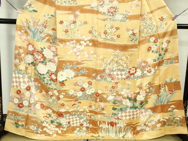 平和屋本店●極上　訪問着　刺繍　籬吉祥花文　金彩　逸品　DZAB6076kh6