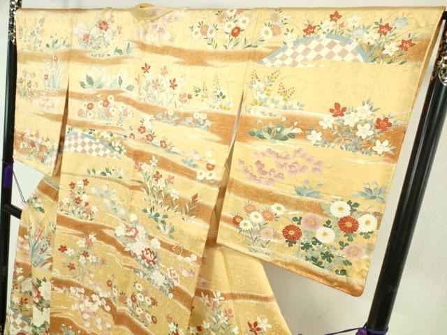 平和屋本店●極上　訪問着　刺繍　籬吉祥花文　金彩　逸品　DZAB6076kh6