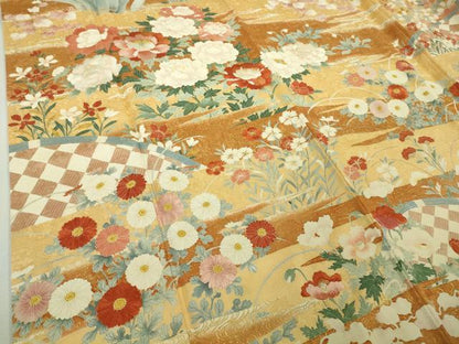 平和屋本店●極上　訪問着　刺繍　籬吉祥花文　金彩　逸品　DZAB6076kh6