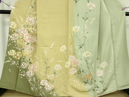 平和屋本店●極上　訪問着　友禅　枝花文　暈し染め　逸品　未使用　DZAB6078kh6