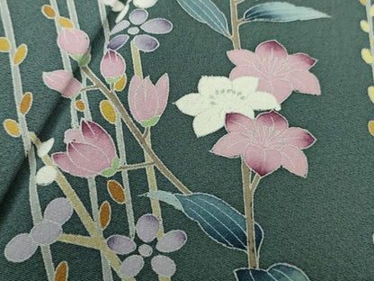 平和屋着物●極上　訪問着　友禅　枝花文　枝蕾　逸品　DZAB6080kh6