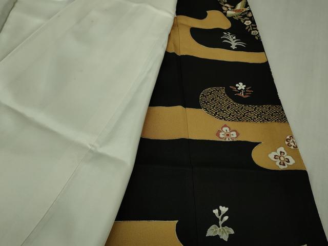 平和屋本店●極上　創業460年・千總　黒留袖　駒刺繍　正倉院花鳥文　金彩　逸品　DZAB6082kh6