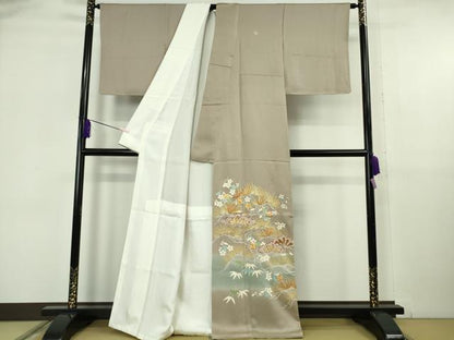平和屋本店●極上　創業460年・千總　色留袖　駒刺繍　松竹梅　薄い梅染色地　金彩　反端付き　逸品　DZAB6088kh6