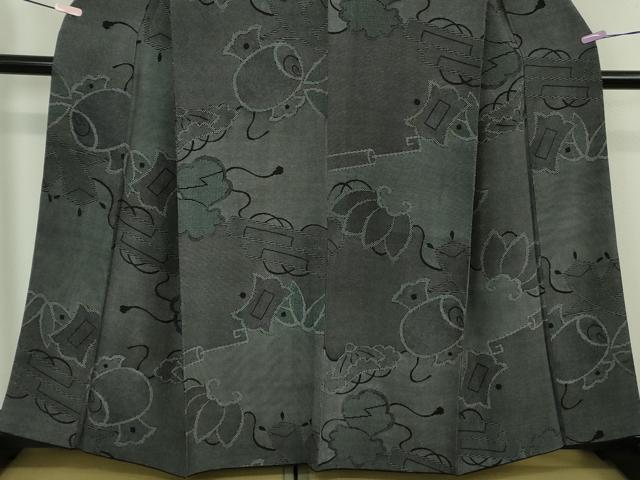 平和屋本店●極上　江戸小紋　訪問着　京友禅　宝尽くし　鮫小紋柄　行儀　角通し　黒地　反端付き　逸品　DZAB6089kh6
