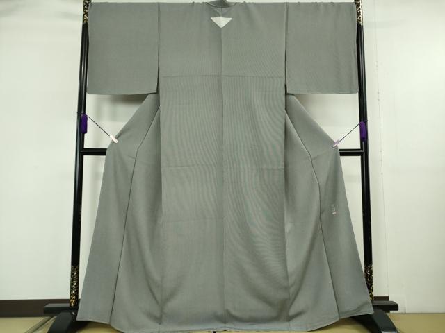 平和屋着物●極上　彫士：住田双光　染士：西宮伊智郎　江戸小紋　毛万筋　炭消色×鈍色　逸品　未使用　DZAB6090kh6