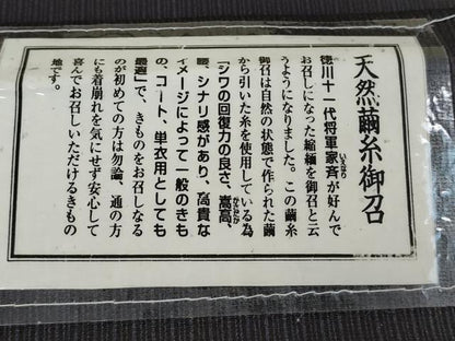 平和屋着物●極上　訪問着　柿しぶ染　天然繭糸御召　手描き　枝桜　蝉色地　金銀彩　反端付き　逸品　未使用　DZAB6091kh6