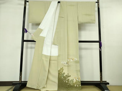 平和屋着物●極上　人間国宝・羽田登喜男　訪問着　鴛鴦　暈し染め　金彩　さが美扱い　逸品　未使用　DZAB6092kh6