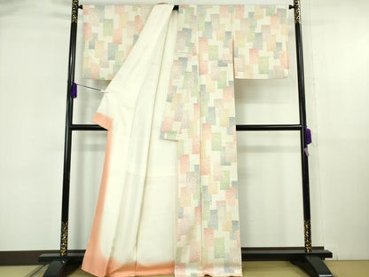 平和屋本店●極上　重要無形文化財　人間国宝　中村勇二郎　初代 六谷梅軒(六谷紀久男)　南部芳松　江戸小紋　反端付き　逸品　DZAB6093kh6