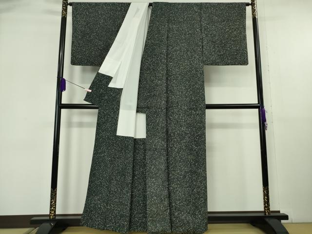 平和屋着物●極上　石川県指定無形文化財　牛首紬　白山工房　手織り　九r字　証紙付き　逸品　DZAB6098kh6