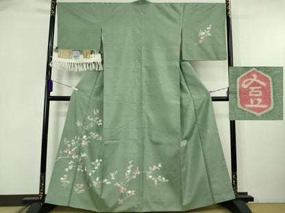 平和屋本店●極上 本加賀友禅作家 成竹登茂男 石川県指定無形文化財 牛首紬 白山工房 手織 訪問着 銀座おゝぎ屋 証紙付き 逸品 DZAB6099kh6