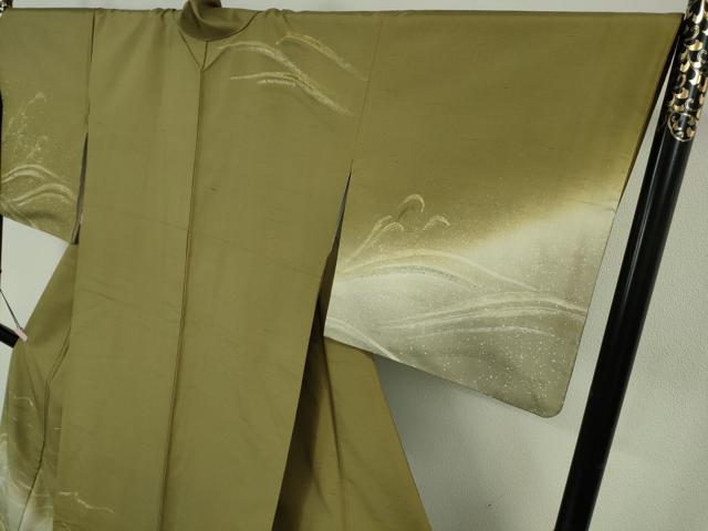 平和屋着物●極上　現代の名工　京友禅 村田道宣　石川県指定無形文化財　牛首紬　白山工房　手織り　訪問着　手描き　逸品　DZAB6100kh6