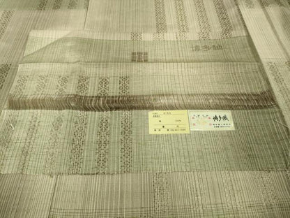 平和屋本店●極上　1897年創業　名門岡野　本場筑前博多織　千年工房　博多紬　博多金ラベル　証紙付き　逸品　DZAB6105kh6