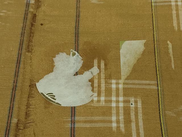 平和屋着物●極上　本場琉球絣　紬　丁字染色地　反端付き　逸品　DZAB6110kh6