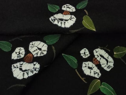 平和屋着物∞極上　長羽織　絞り染め　草花文　黒地　金彩　逸品　未使用　DZAB6113kh6