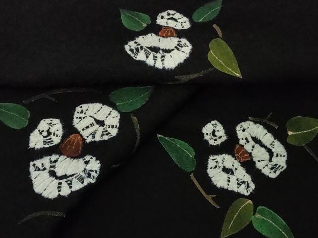 平和屋着物∞極上　長羽織　絞り染め　草花文　黒地　金彩　逸品　未使用　DZAB6113kh6