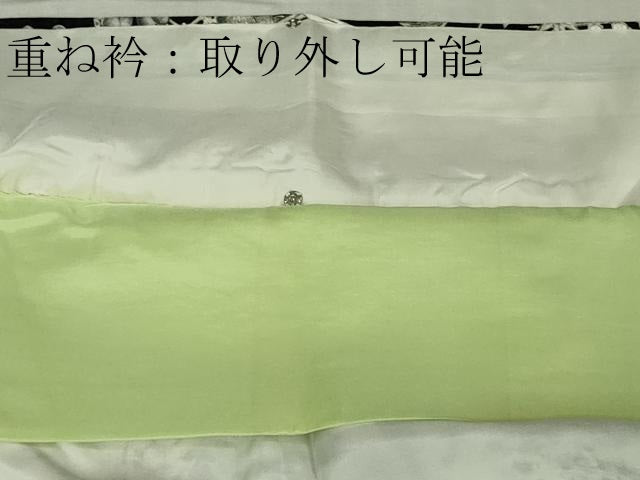 平和屋本店●極上　創業460年・千總　振袖　乱菊　藤　梅　牡丹　黒地　金彩　逸品　DZAB6120kh6