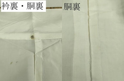 平和屋本店●極上　郡上紬　草木染　横段文　逸品　DZAB6123kh6