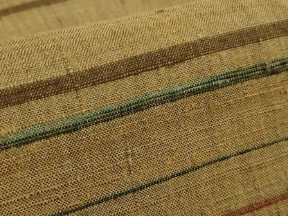 平和屋本店●極上　郡上紬　草木染　横段文　逸品　DZAB6123kh6