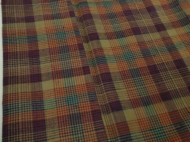 平和屋本店●極上　郡上紬　草木染　格子　逸品　DZAB6124kh6
