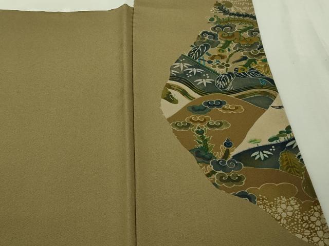 平和屋着物●極上　前田仁仙　仁仙更紗　訪問着　更紗花鳥文　鬼しぼ縮緬　逸品　未使用　DZAB6134kh6