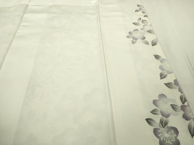平和屋本店●極上　訪問着　手刺繍　枝葉　草花文　鳥の子色地　暈し染め　三越扱い　逸品　DZAB6139kh6