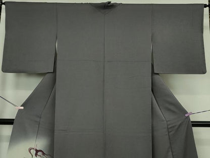 平和屋本店●極上　染色作家　草野一騎　色留訪問着　手描き　龍　褐色地　暈し染め　逸品　DZAB6141kh6