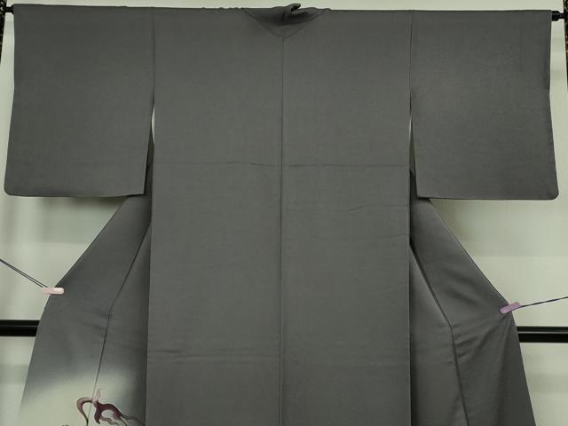平和屋本店●極上　染色作家　草野一騎　色留訪問着　手描き　龍　褐色地　暈し染め　逸品　DZAB6141kh6