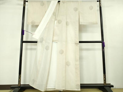 平和屋本店＊極上　夏物　結城紬　夏結城　100亀甲　飛び亀甲柄　雪輪重ね　逸品　DZAB6144kh6
