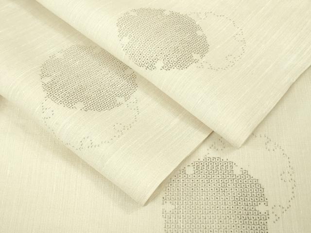 平和屋本店＊極上　夏物　結城紬　夏結城　100亀甲　飛び亀甲柄　雪輪重ね　逸品　DZAB6144kh6