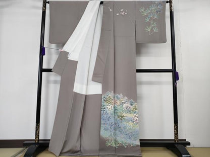 平和屋本店●極上　本加賀友禅作家　奥田勝将　訪問着　水辺風景　薄色地　暈し染め　逸品　DZAB6150kh6