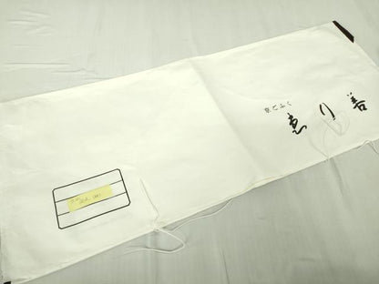 平和屋本店∴極上 夏物 竺仙 小紋・浴衣兼用 変わり絽 綿絽 花萩文 ゑり善扱い たとう紙付き 逸品 DZAB6152kh6