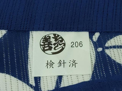 平和屋本店∴極上 夏物 竺仙 小紋・浴衣兼用 変わり絽 綿絽 花萩文 ゑり善扱い たとう紙付き 逸品 DZAB6152kh6