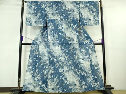 平和屋本店∴極上 夏物 浴衣 綿紅梅 秋草文 綿 ゑり善扱い たとう紙付き 逸品 DZAB6153kh6