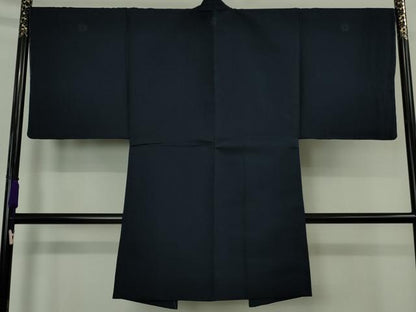 平和屋本店●極上　男性　色紋付　長羽織・兵児帯セット　舛花色×濃藍色　逸品　未使用　DZAB6155kh6