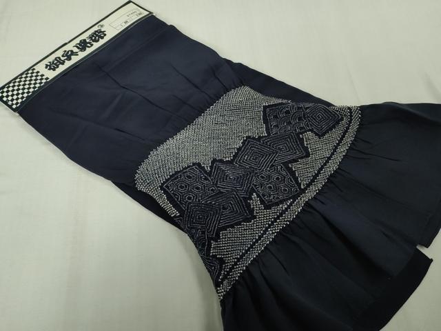 平和屋本店●極上　男性　色紋付　長羽織・兵児帯セット　舛花色×濃藍色　逸品　未使用　DZAB6155kh6