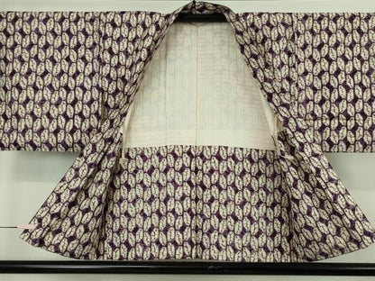 平和屋着物∞極上　岩手の匠　草紫堂　南部絞り　紫根染　紬　羽織　羽織紐付き　正絹　逸品　DZAB6156kh6
