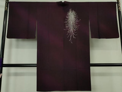 平和屋本店∞極上  金彩友禅 卓越技能者・名工・和田光正 道中着 ロング丈　乱菊　暈し染め　銀彩　反端付き　逸品　未使用　DZAB6157kh6