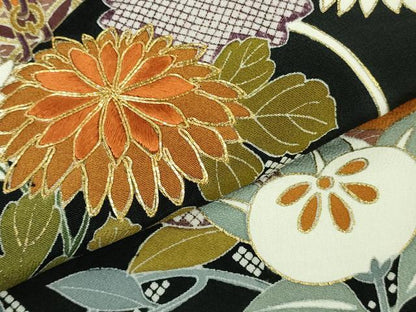 平和屋本店●極上　創業460年・千總　黒留袖　駒刺繍　籬花文箱　金彩　高島屋扱い　逸品　未使用　DZAB6161kh6