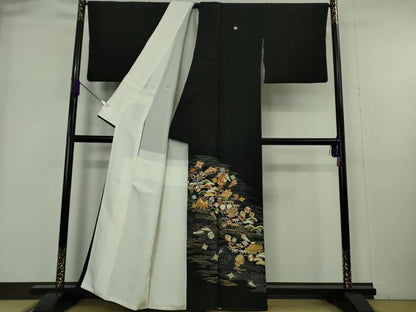 平和屋本店●極上　創業460年・千總　黒留袖　駒刺繍　立波　宝尽くし　金彩　鈴乃屋扱い　逸品　DZAB6162kh6