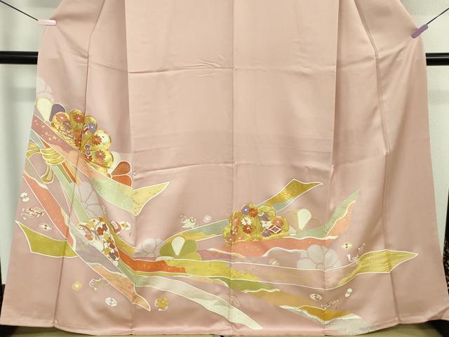 平和屋本店●極上　創業460年・千總　色留袖　駒刺繍　束ね熨斗　宝尽くし花文　虹色地　金彩　大丸扱い　逸品　未使用　DZAB6163kh6