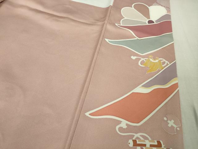 平和屋本店●極上　創業460年・千總　色留袖　駒刺繍　束ね熨斗　宝尽くし花文　虹色地　金彩　大丸扱い　逸品　未使用　DZAB6163kh6
